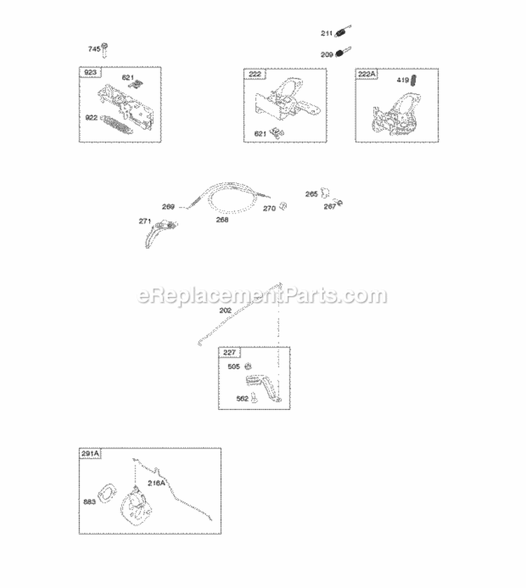 Controls Governor Spring Thermostat Diagram and Parts List for 112P02-0002-H1  Briggs and Stratton Engine